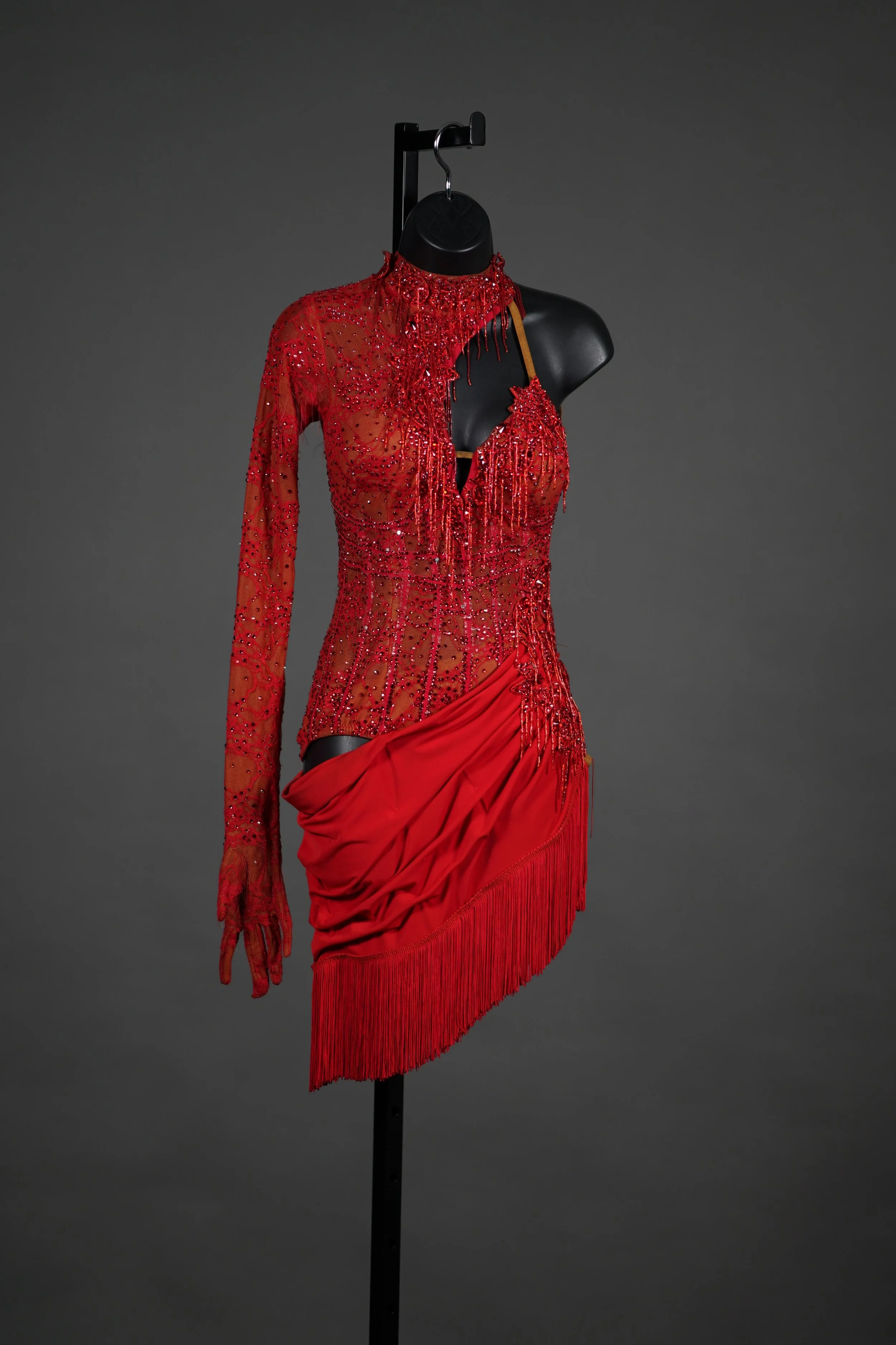 Red on Red Lace Corset Latin