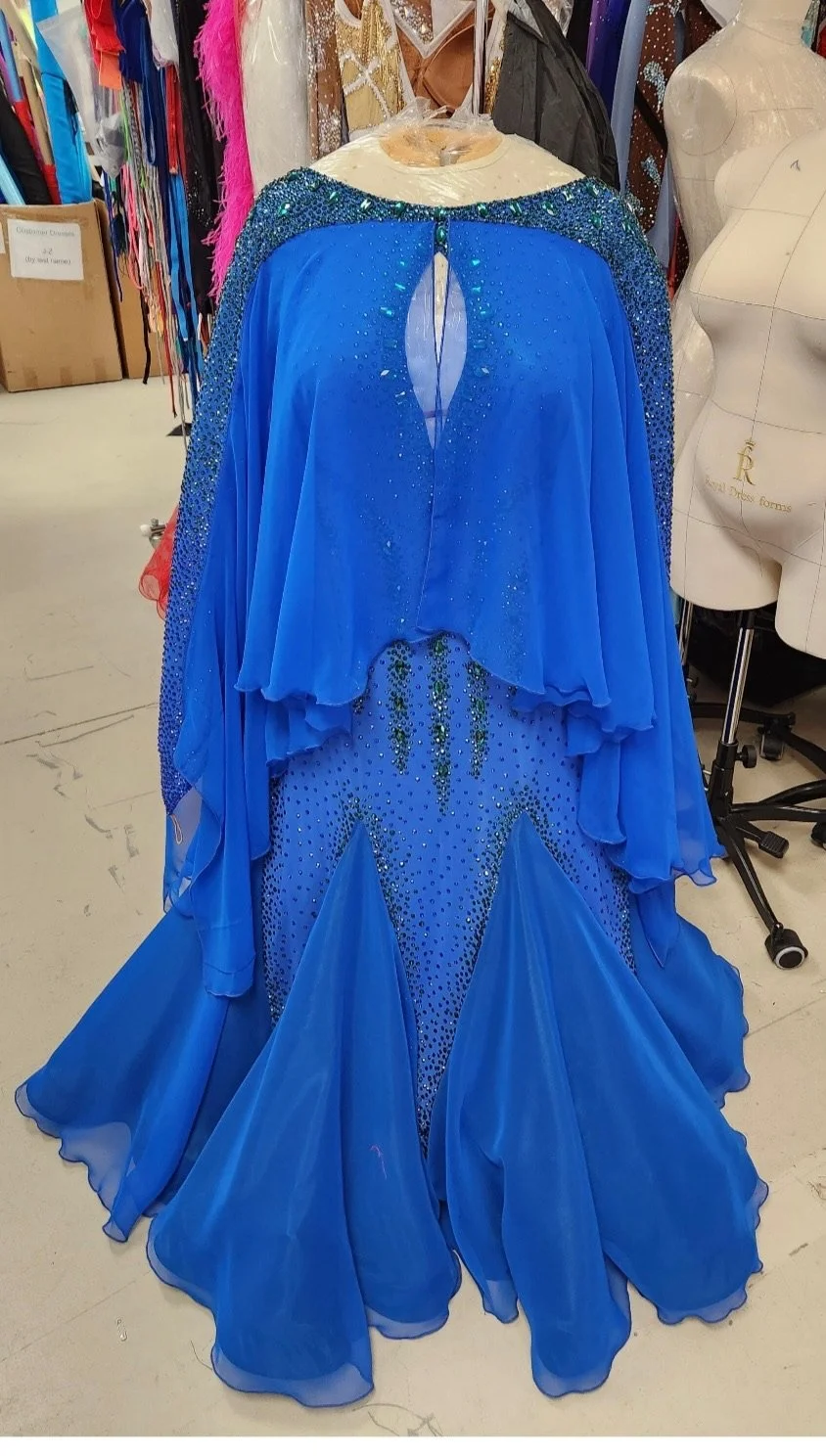 Blue Standard with Green Stones