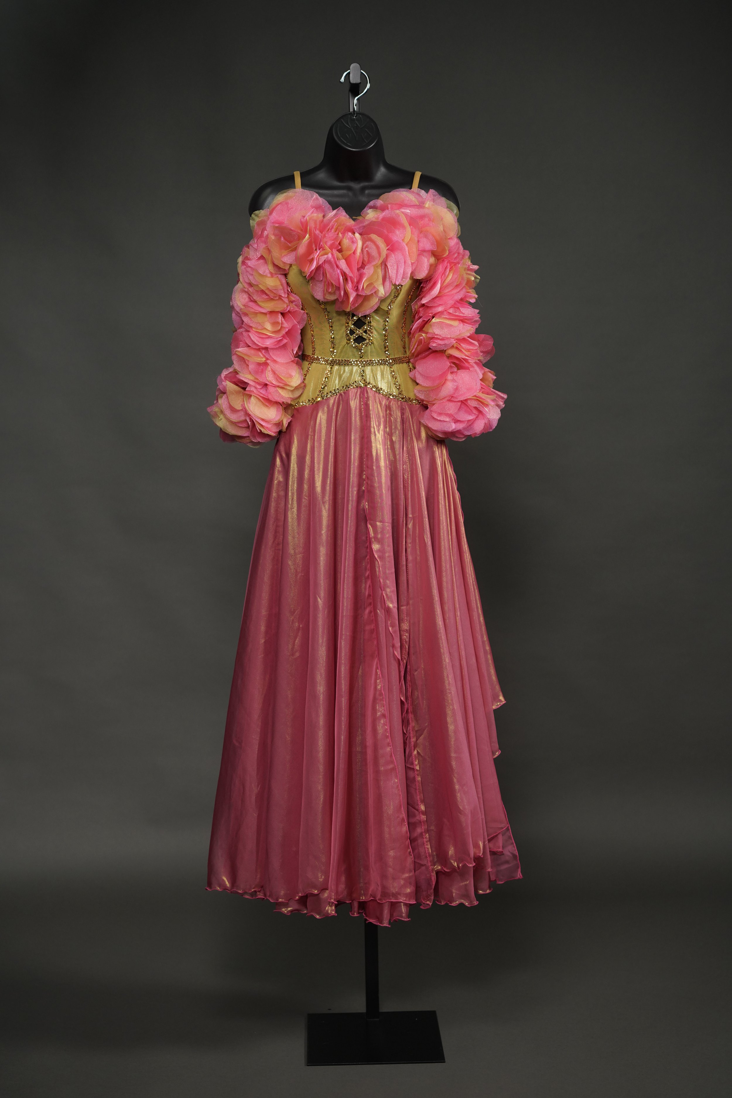 Pink and Gold Ultrasheen Smooth with Flower Sleeves