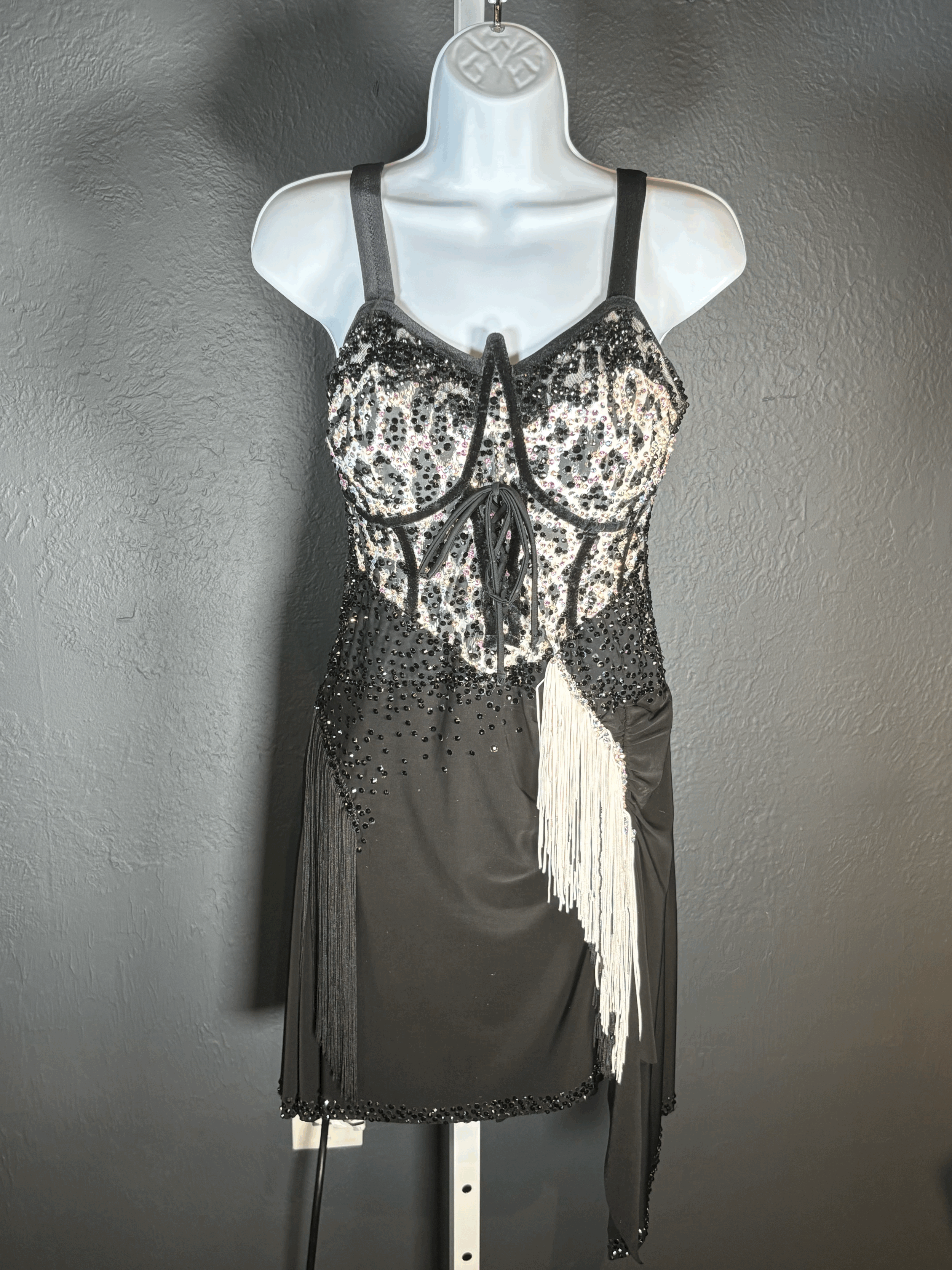 Snow Leopard and Black Latin with Black and White Details