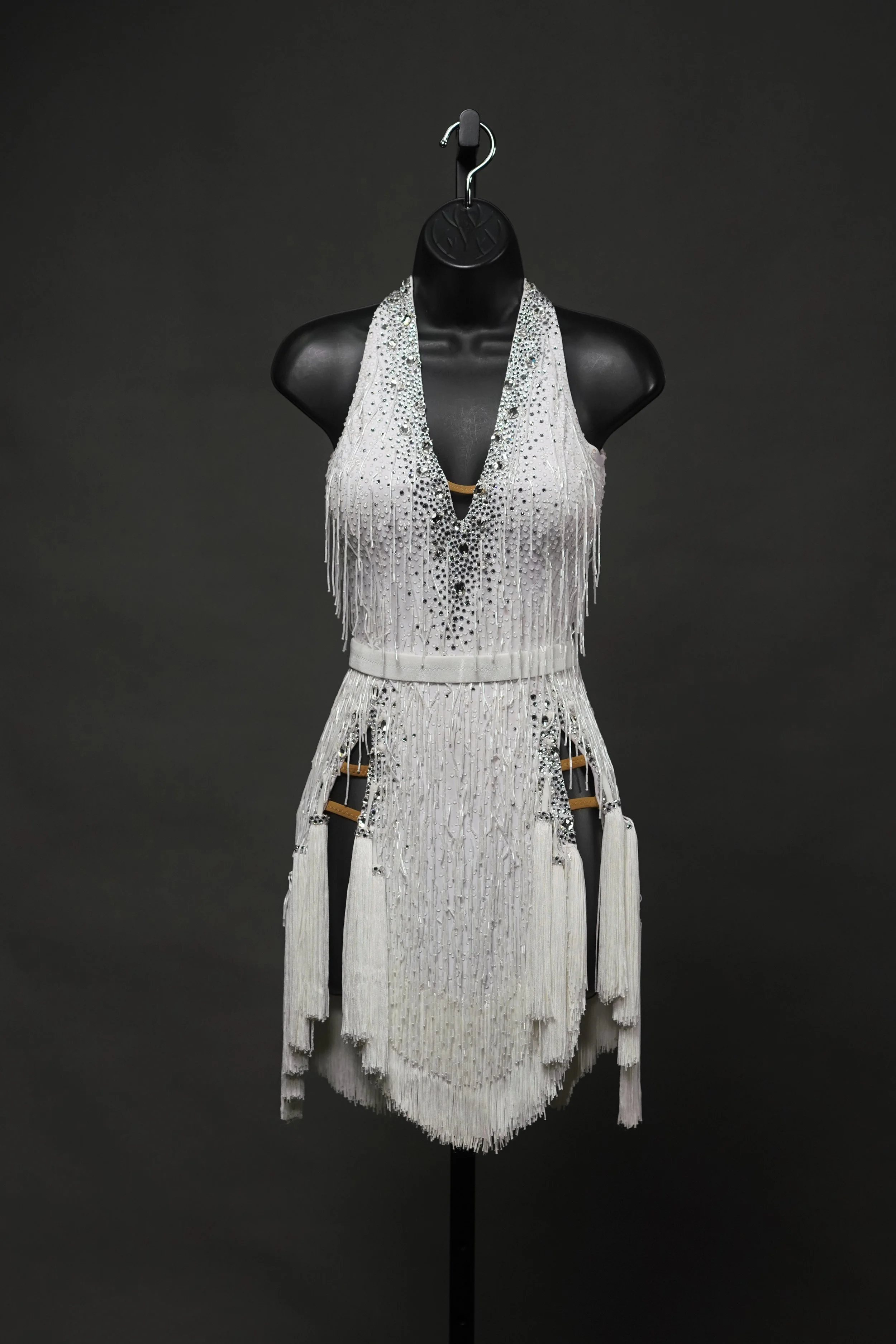 White Beaded Fringe Latin