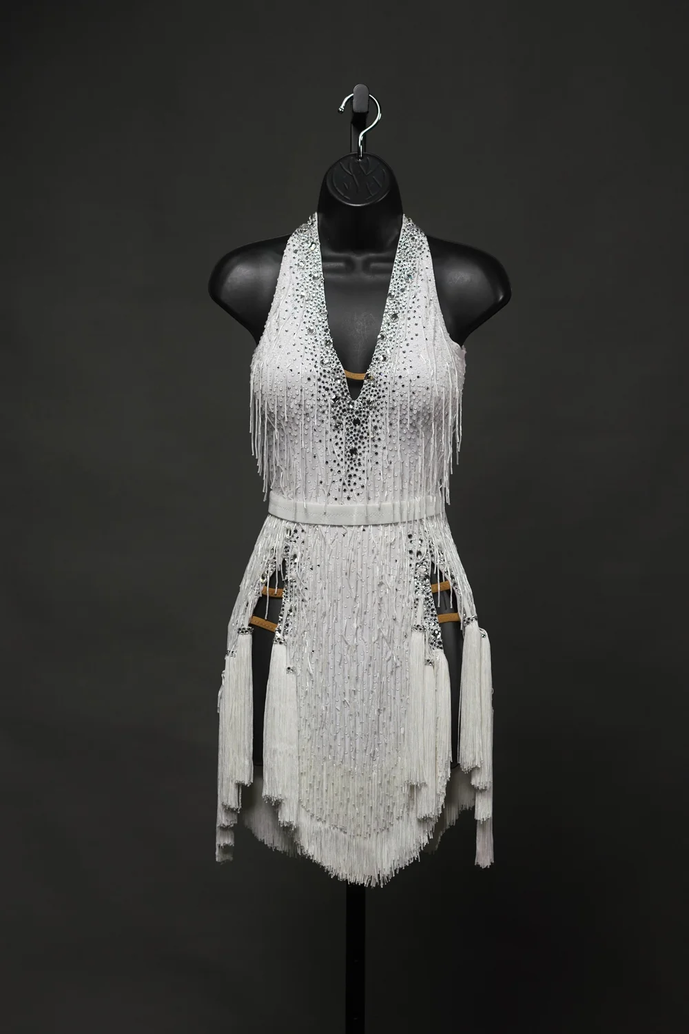 white beaded fringe dress Latin — DORÉ DESIGNS White pearl beads with Cettire Style: 313699674001 Cornflower Bridesmaid Dresses | Size:EU 38 / EU 38 / US 7.5-8
