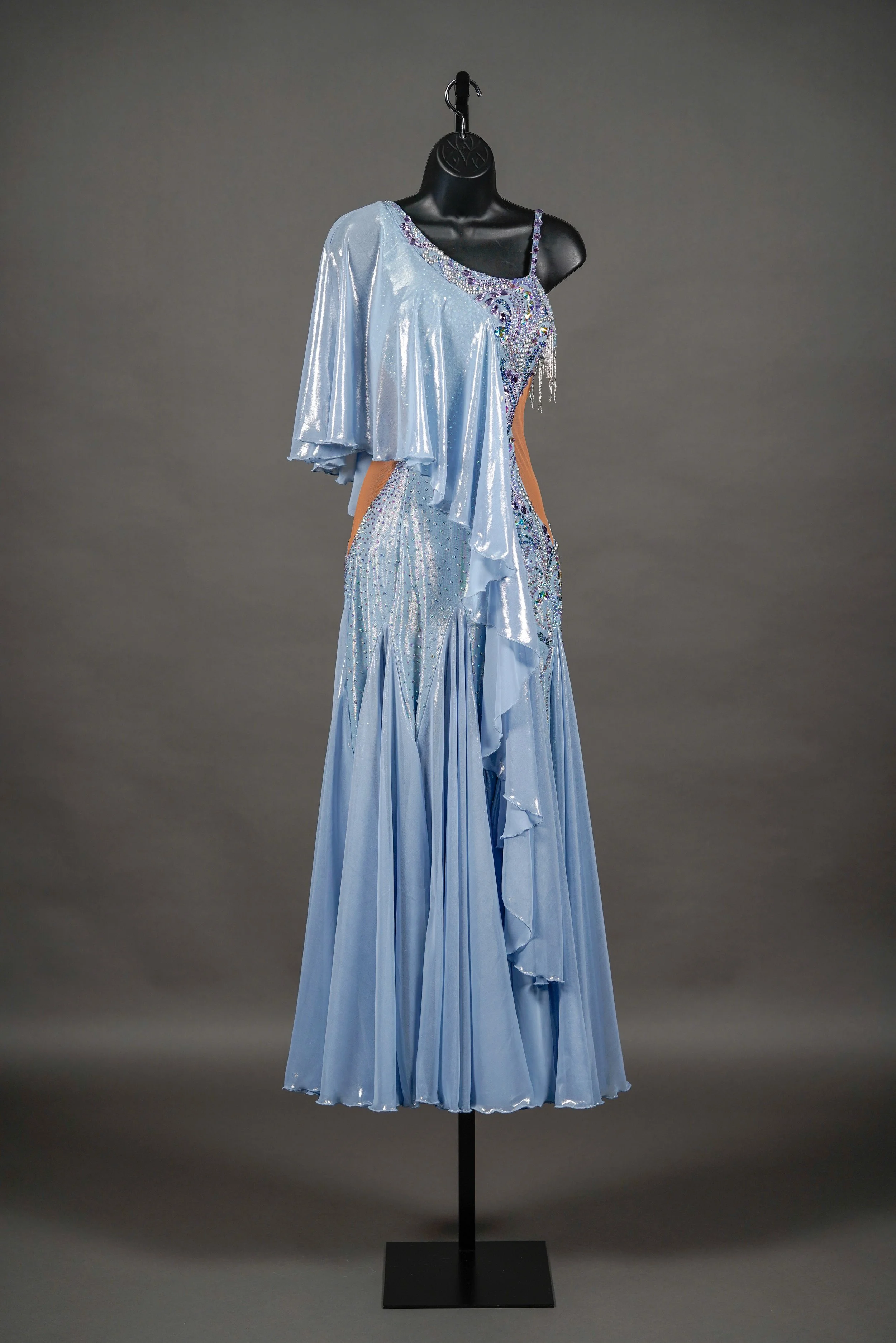 Shiny Blue Smooth with BF Shoulder and Drape