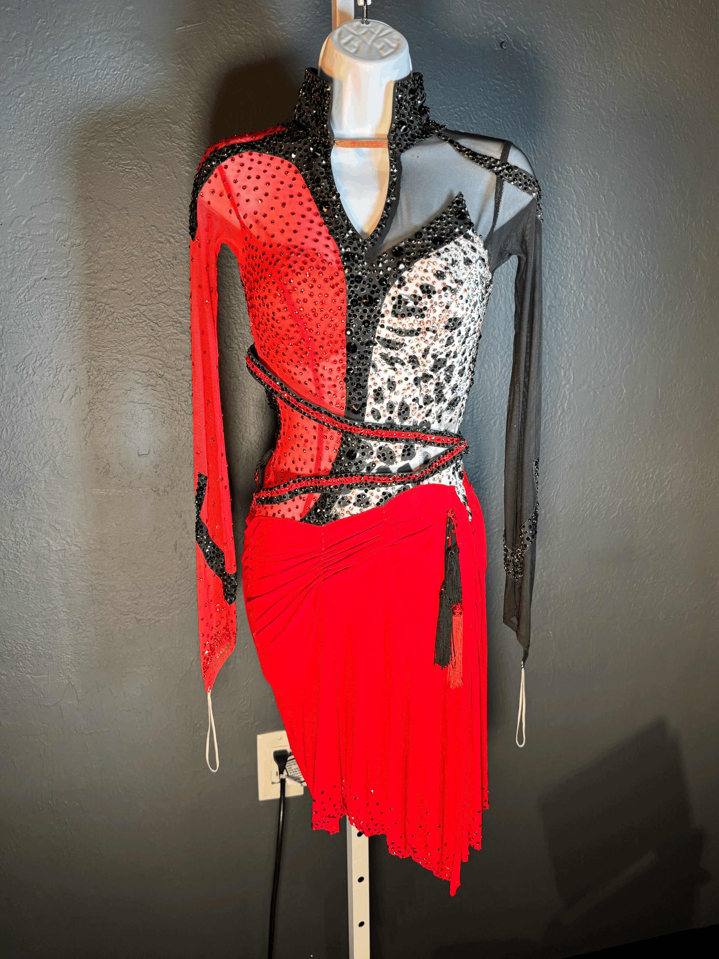 Red Snow Leopard Latin with Black Details