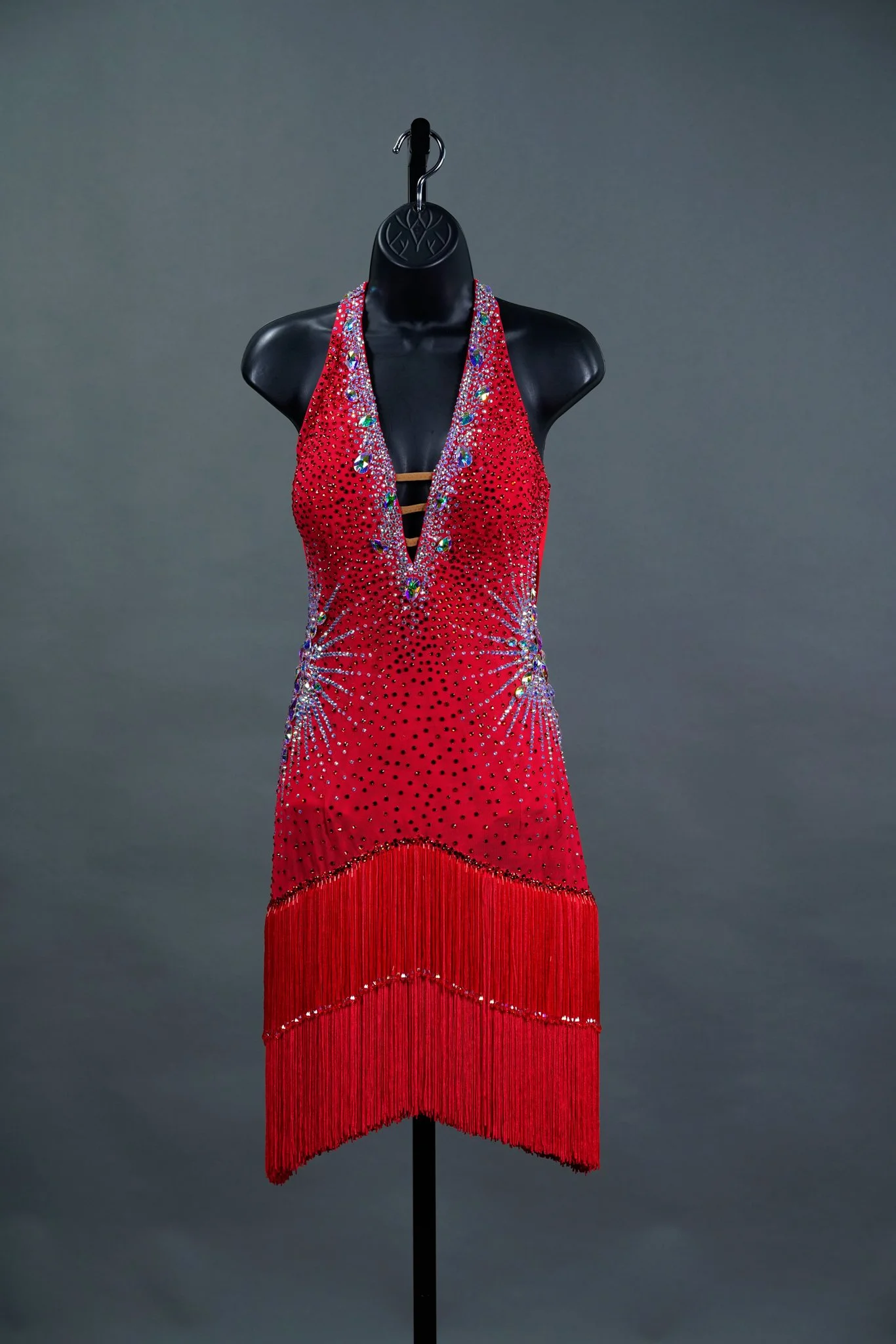 Red Fringe Latin with Cowl