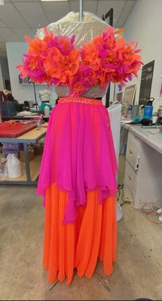 Tangerine and Electric Pink Flower Smooth