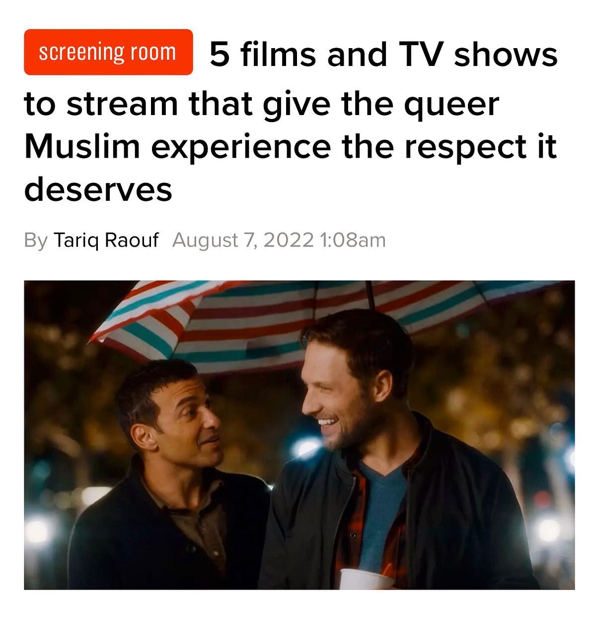 Thank you @queerty and Tariq Raouf - we&rsquo;re honored to be included on this list:
https://www.queerty.com/queer-muslim-quintessential-20220807
 
 
 
 
 
 
 

#review #reviews #reviewsarein #indiefilm #gratitude #grateful #thankyou #filmreview #fi