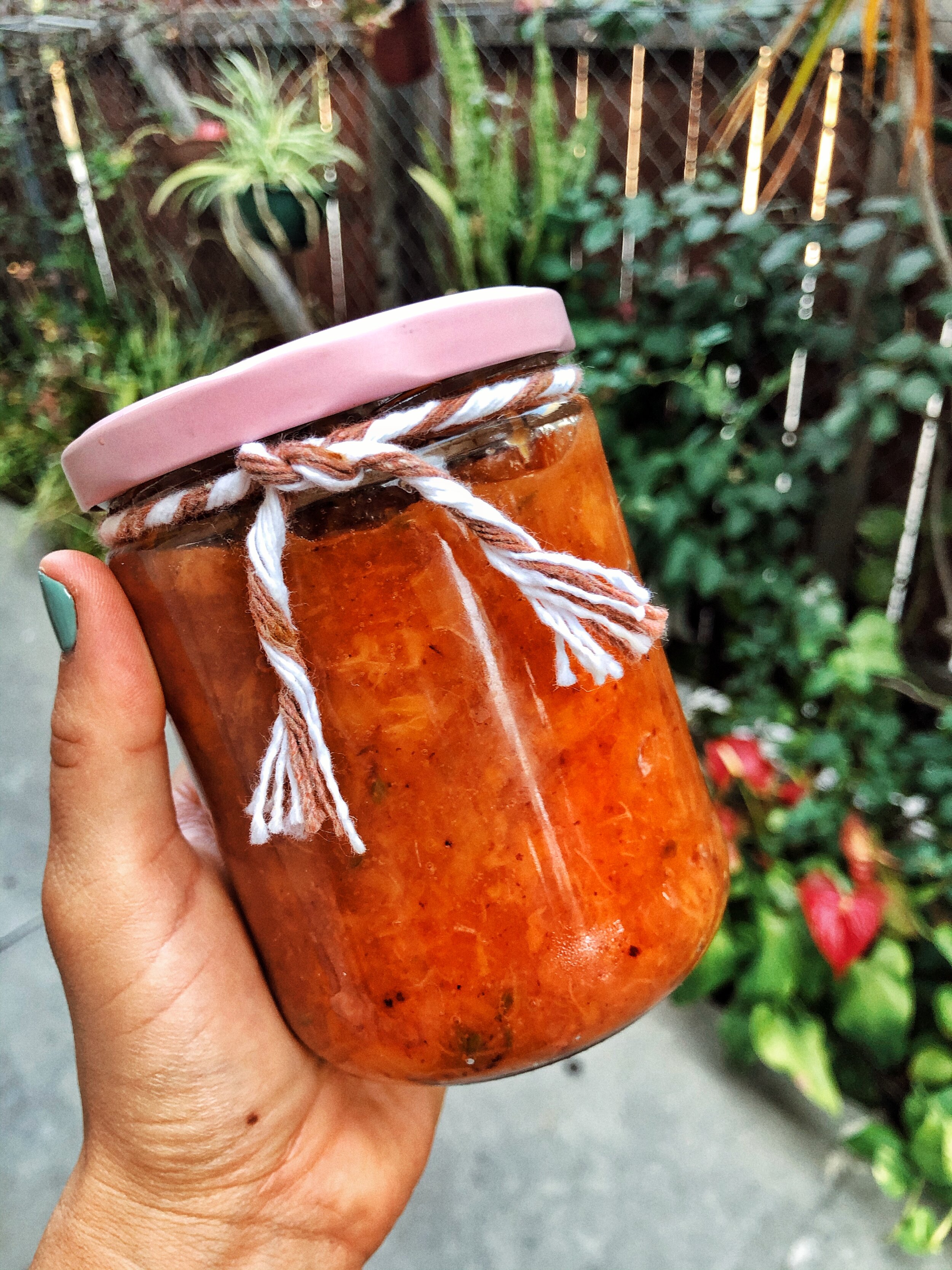 Easy Peach Compote with Lemon Thyme (Vegan, GF, Refined-Sugar Free)