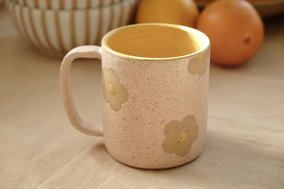Cherry Blossom & Turmeric Flower Mug — Livia Zoe Studio
