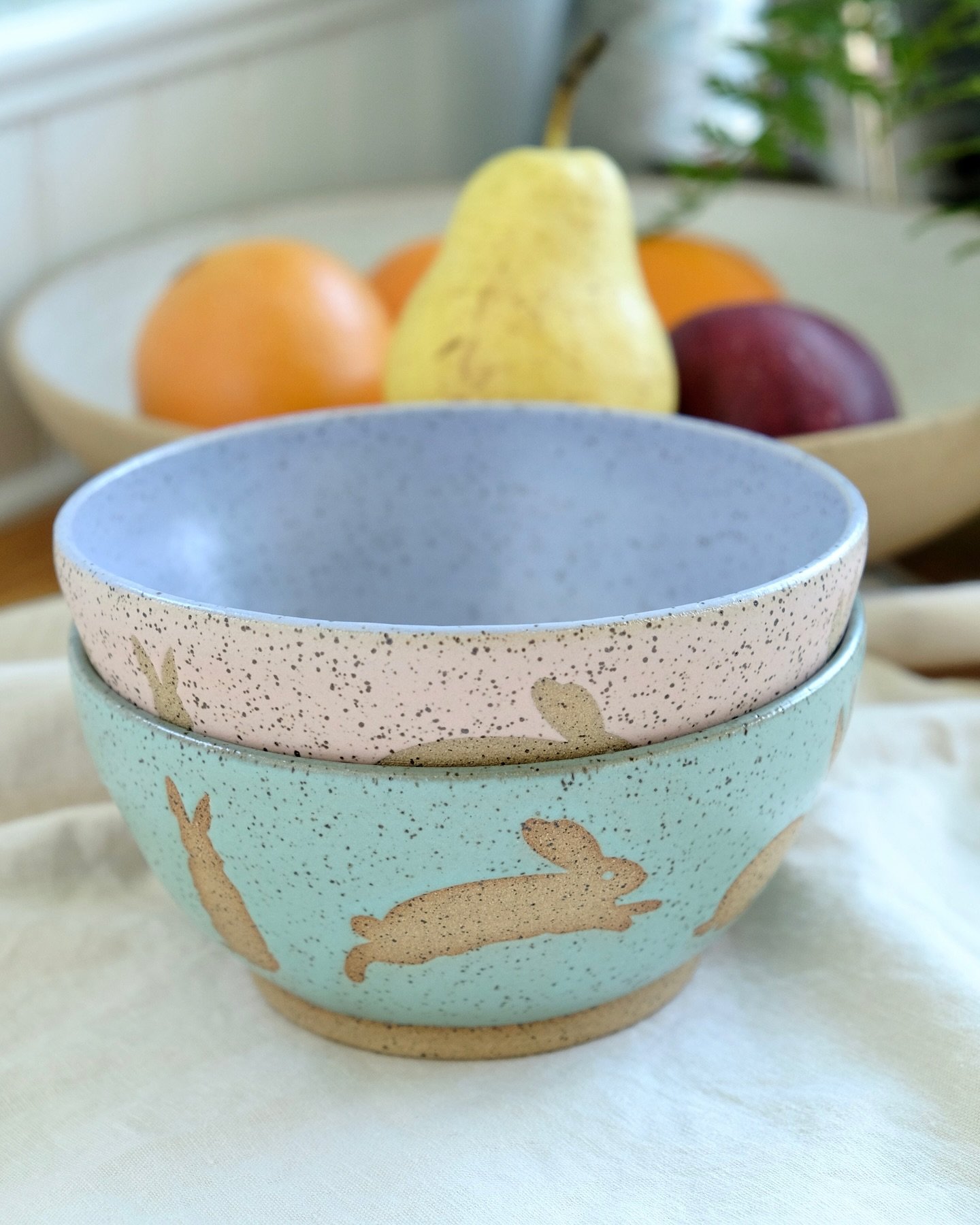 It&rsquo;s a total coincidence that these rabbit bowls are done right around easter&hellip; but the spring timing feels so right!! These were a custom commission - if you find yourself needing some incredibly cute rabbit bowls, send me a message :)