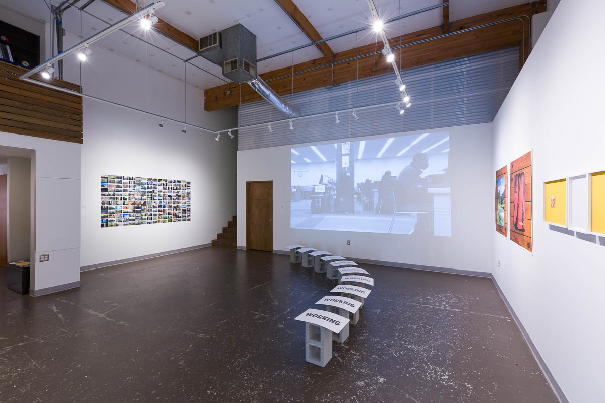 Clockwise from left: Michael Mandiberg; Erica Love &amp; Joao Enxuto; Hong-An Truong and Huong Ngo; Anna Gray &amp; Ryan Paulsen. Installation at Newspace