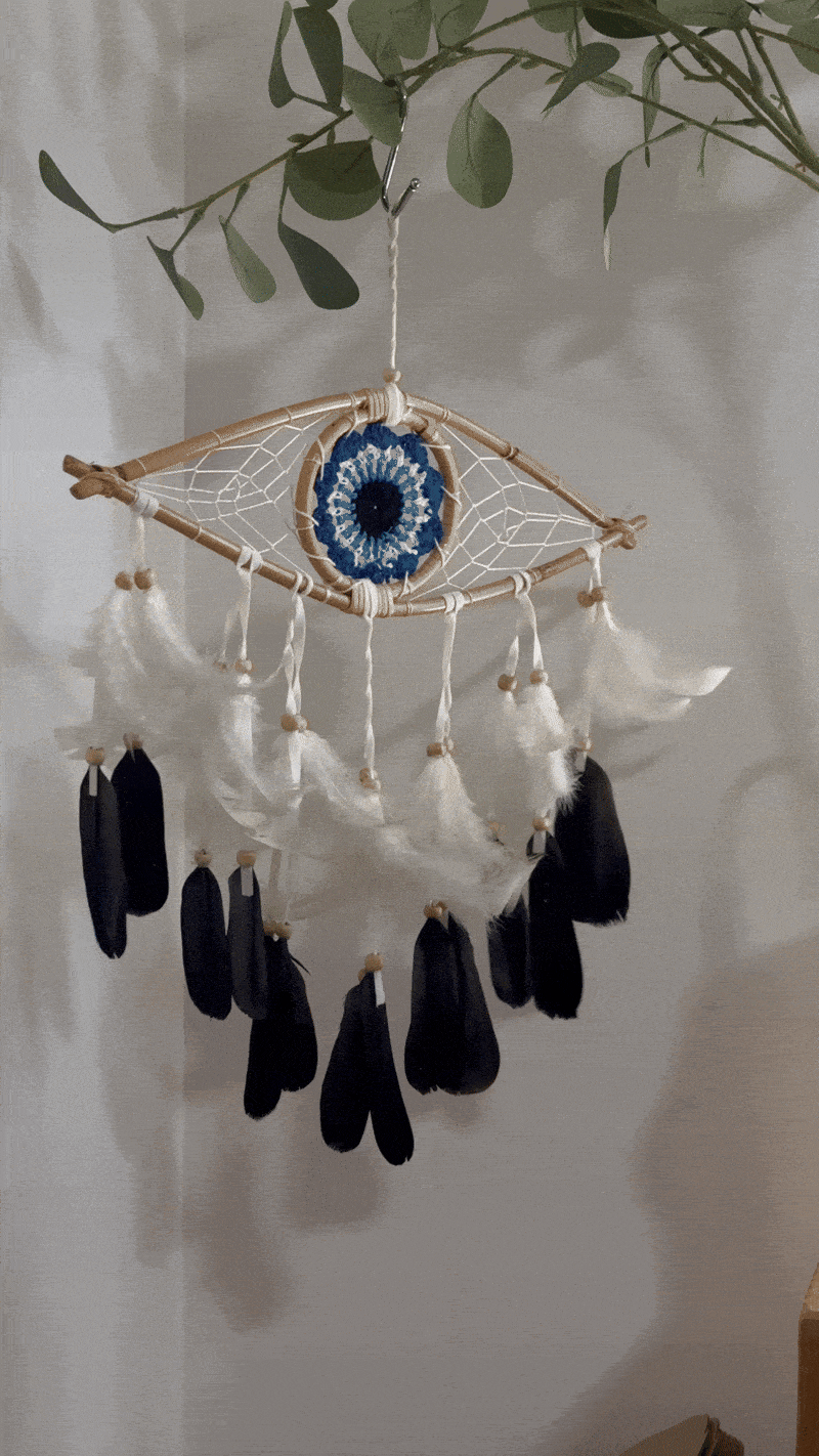 evil eye dreamcatcher, blue, 35cm