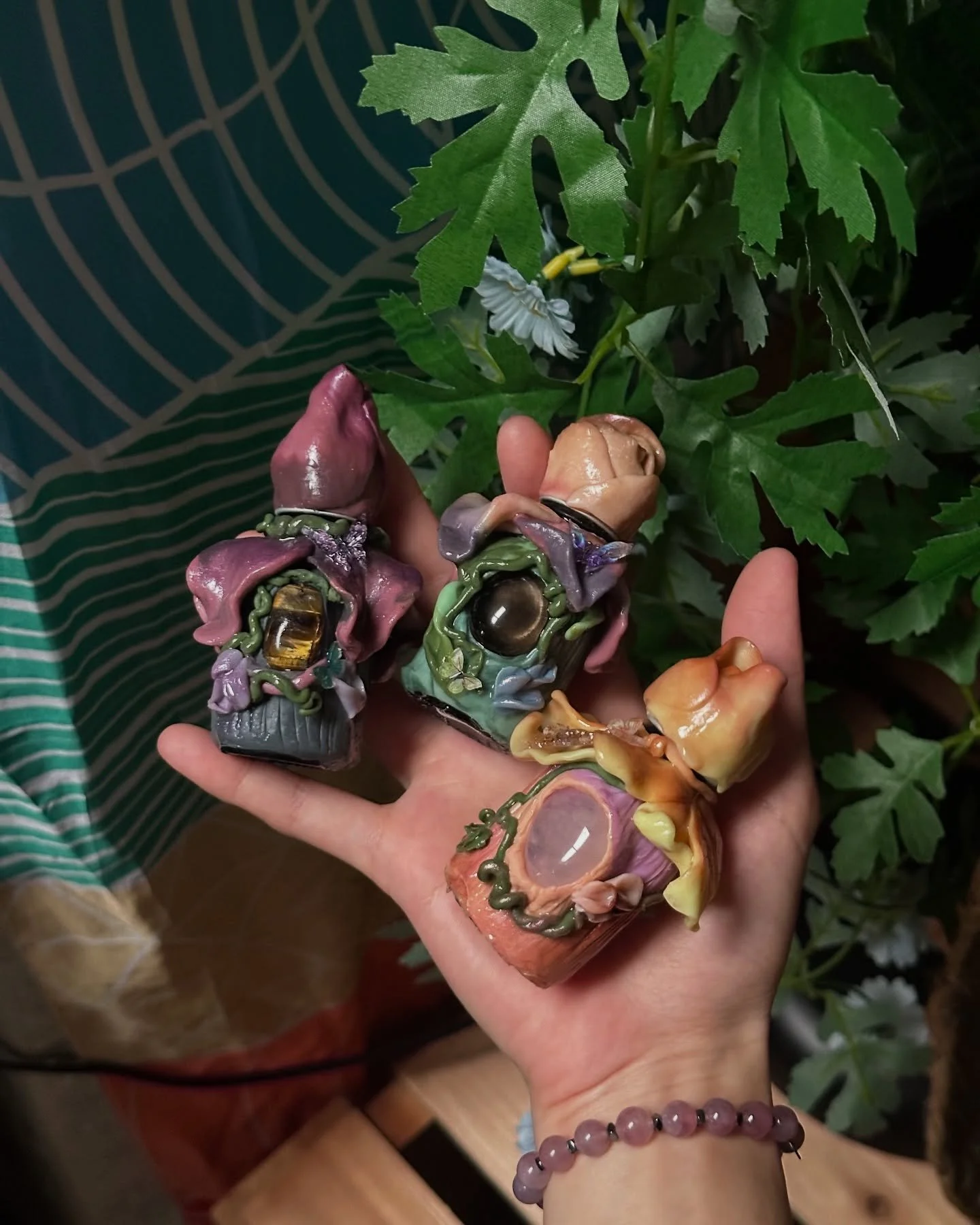 <SOLD> this trio handsculpted fairy bottles most definitely deserve a space here! ✨ you can find more of @auroraa.aura x madebyaliens collaboration in our physical store @ 55 tiong bahru road 01-53 singapore 160055 🇸🇬