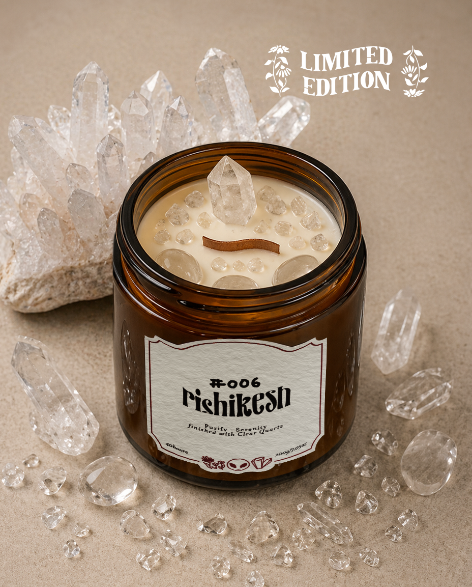 #006 rishikesh, brown apothecary jar candle (200g)