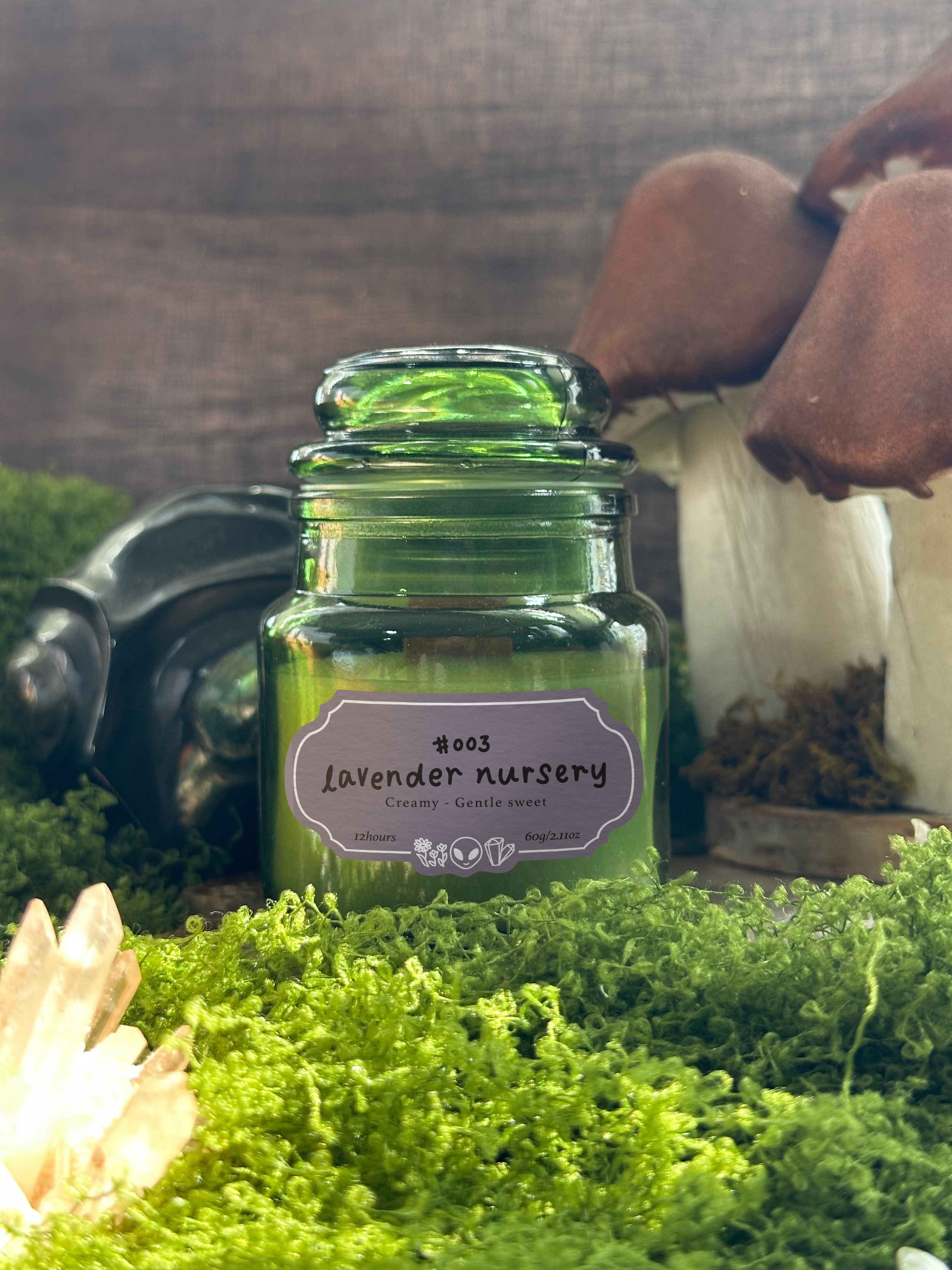 #003 lavender nursery, apothecary glass jar (60g)