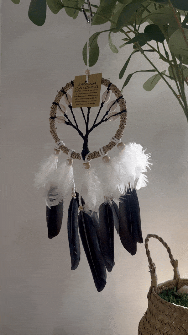 tree of life dreamcatcher, black, 12cm