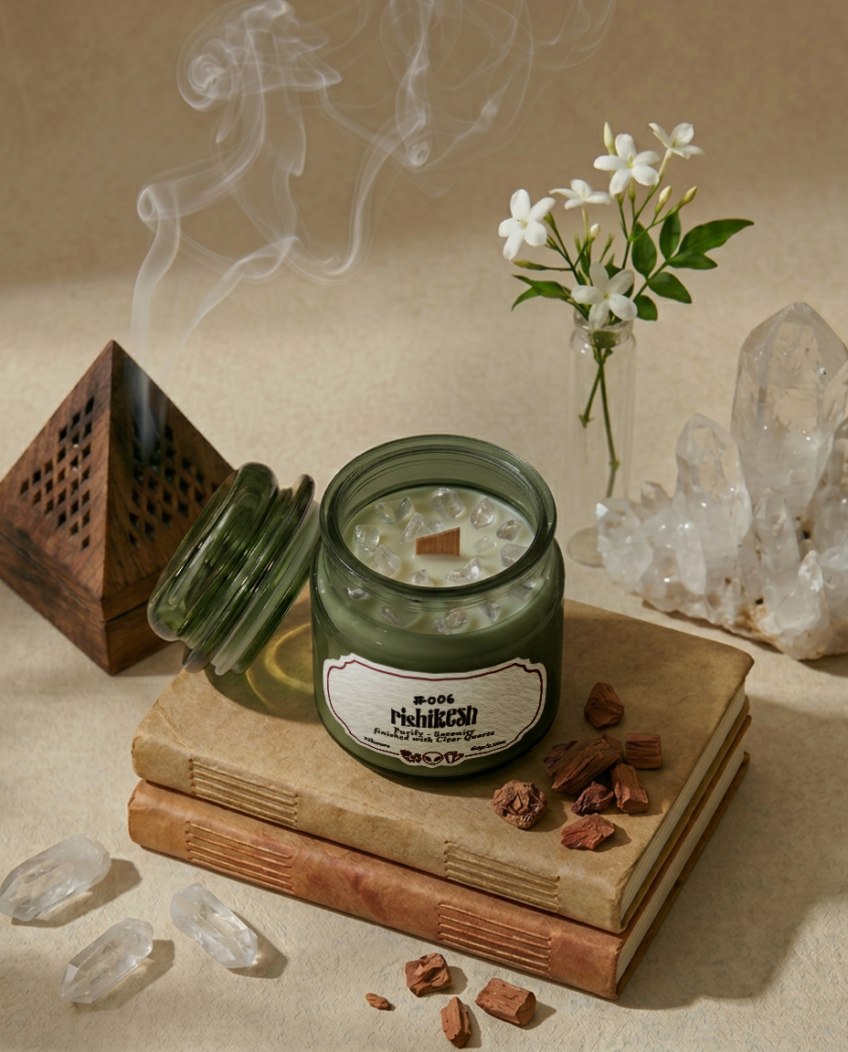 #006 rishikesh, apothecary glass jar (60g)