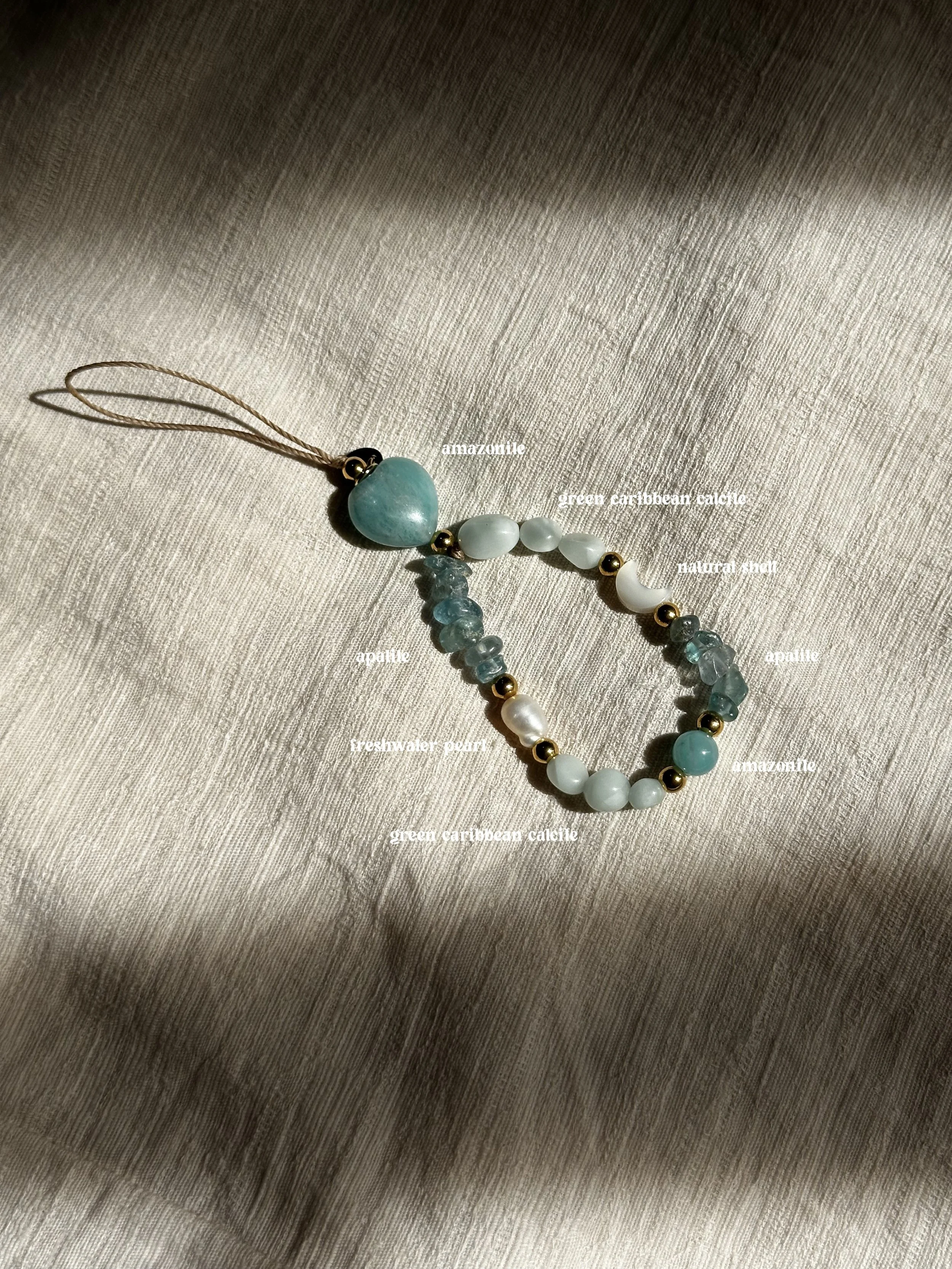 amazonite heart + blue apatite, charms (petite)