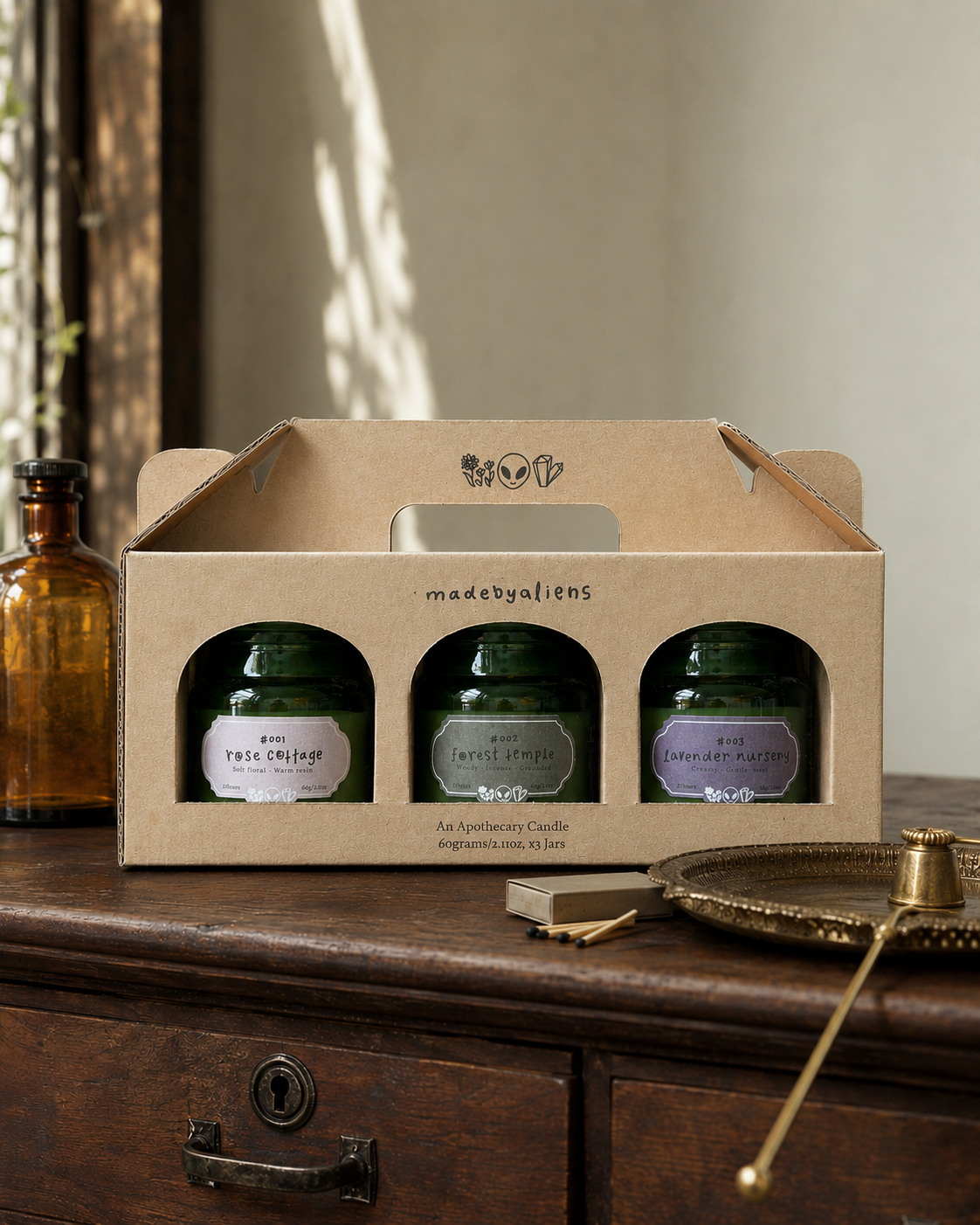 discovery set candles #001~#003 "countryside tale pt.1" collection (60g x 3)