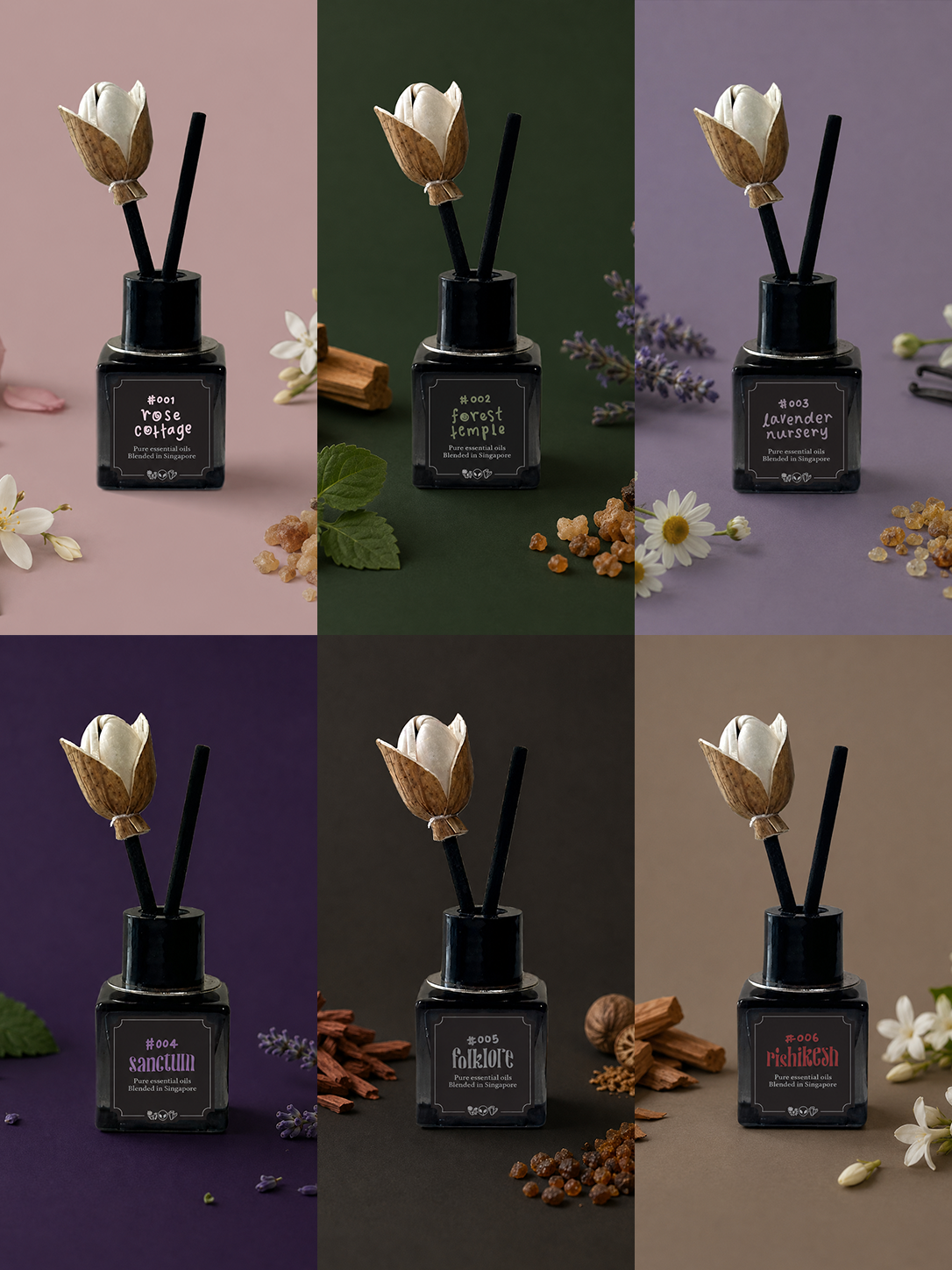 discovery set car diffuser #001~#006 bundle (8ml x 6)