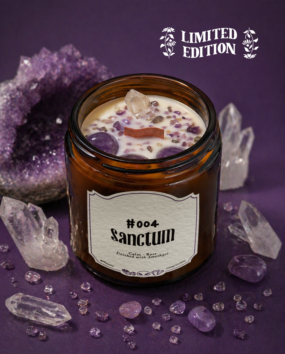 #004 sanctum, brown apothecary jar candle (200g)
