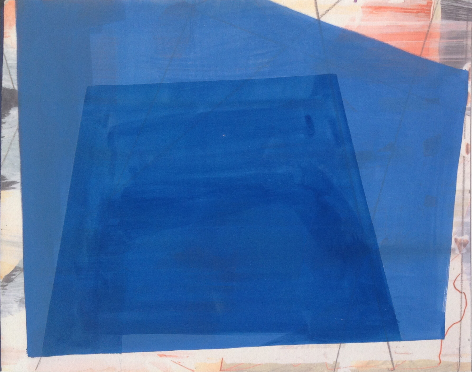   Pool,  oil on inkjet print, 19cm x 24cm, 2018 