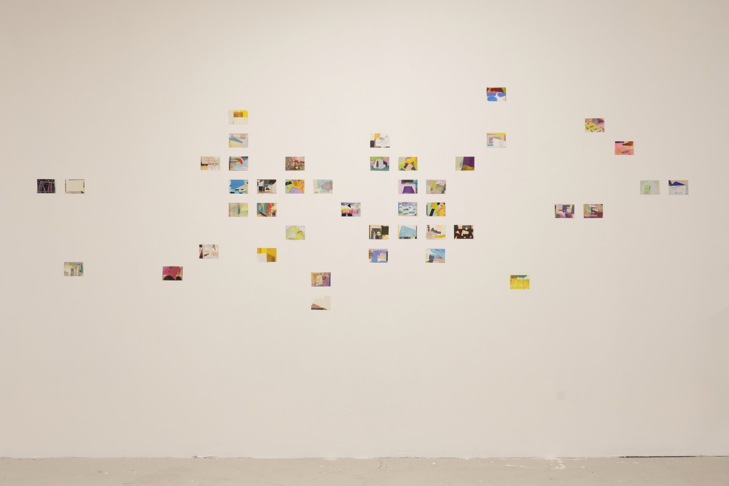   The Act, The Idea, and The Thing,  Collage, screenprint, monoprint, paint, gesso, mixed media, dimensions variable, 2019 – ongoing 