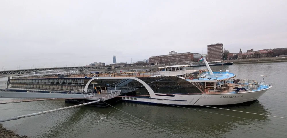 The AmaMagna docked in Budapest