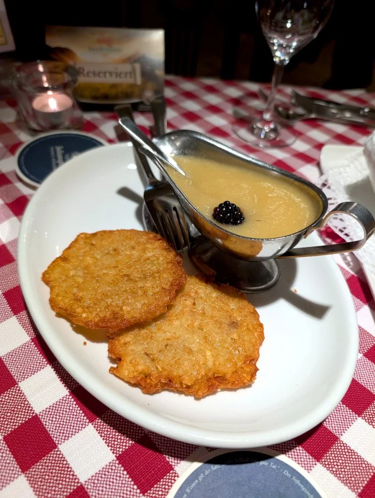 Potato cakes and apple sauce
