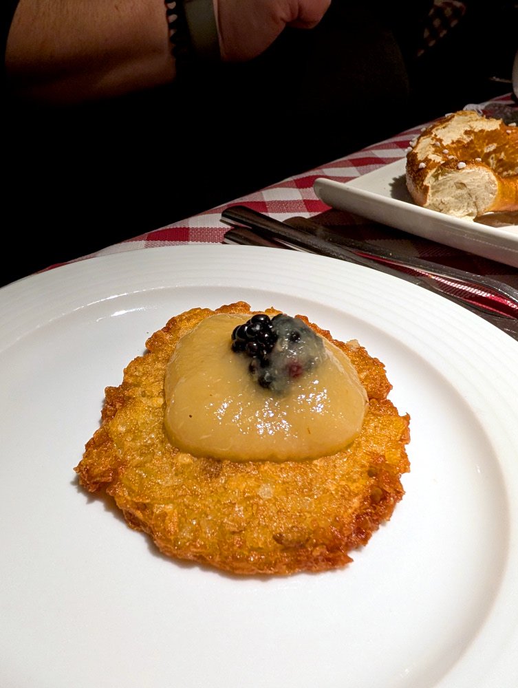 Potato cake with apple sauce