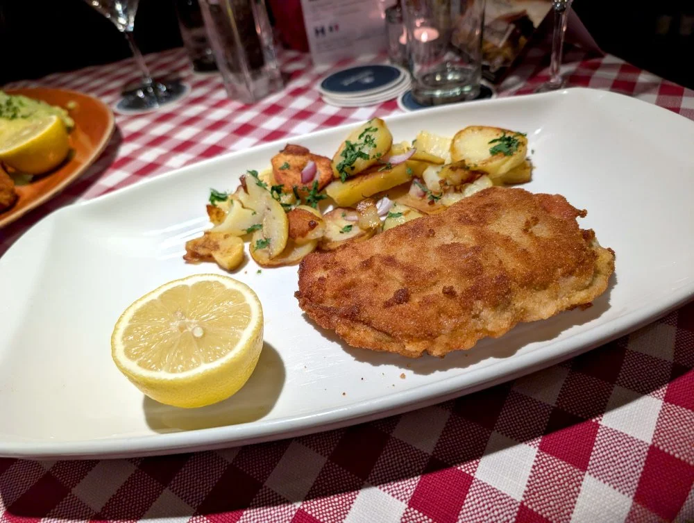 Schnitzel and veggies