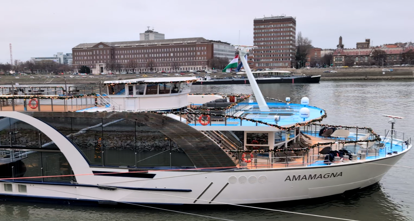 The front of the AmaMagna showing the width of the ship