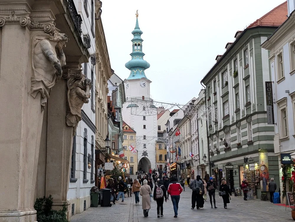 Walking through the streets of Old Town in Bratislava