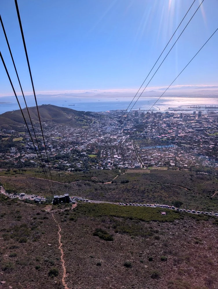 The cable car takes us to the top of Table Mountain