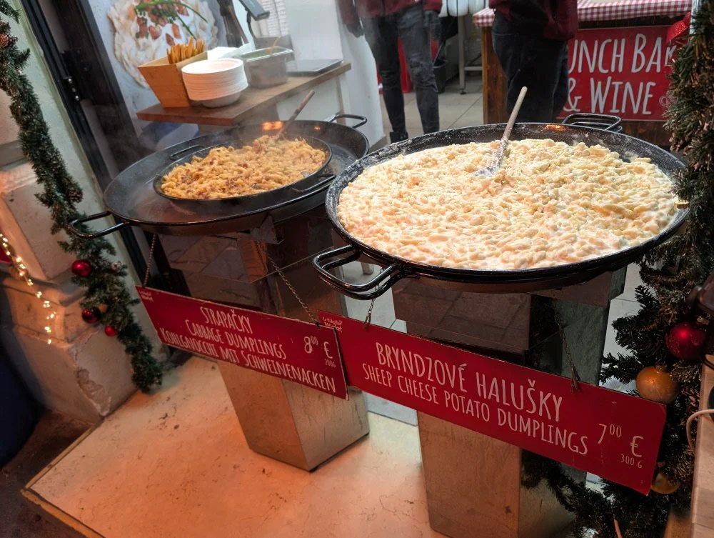 Bryndzové Halušky (cheese potato dumplings) in Bratislava