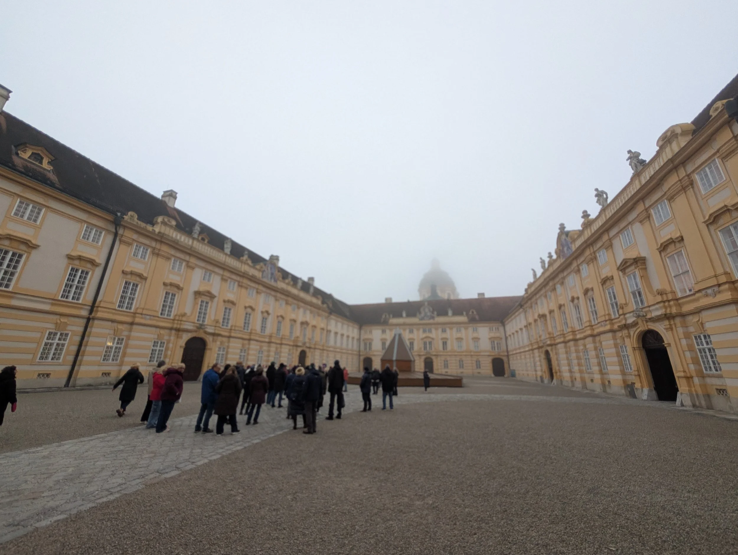 The courtyard leading into Melk Abbey