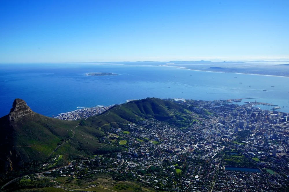 The view of Capetown from the top of Table Mountain