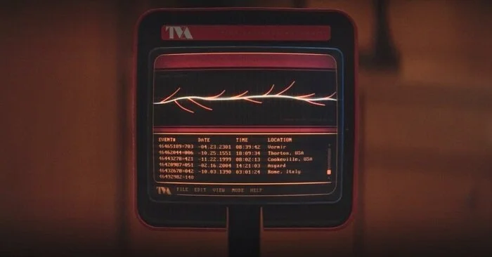 The TVA has a very midcentury/retrofuturistic aesthetic, which I loved. Sacred Timeline in yellow.