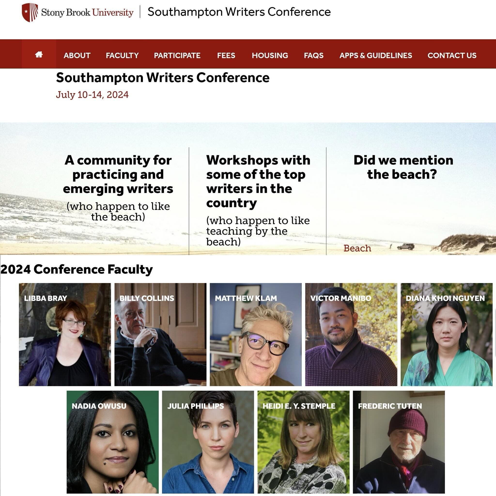 So very excited to be running a speculative fiction workshop at @stonybrooku Southampton Writers Conference this summer! Join me and the rest of this stellar faculty; it&rsquo;ll be awesome. Registration and more info in my ig story