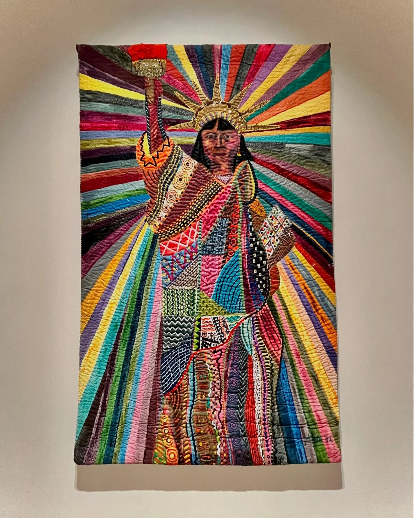Some faves from the Pacita Abad retrospective @momaps1. The photos don&rsquo;t do justice to the intricacy and scale of these pieces, which combine painting and quilting and textile art to stunning effect. I especially love how her progressive bent c