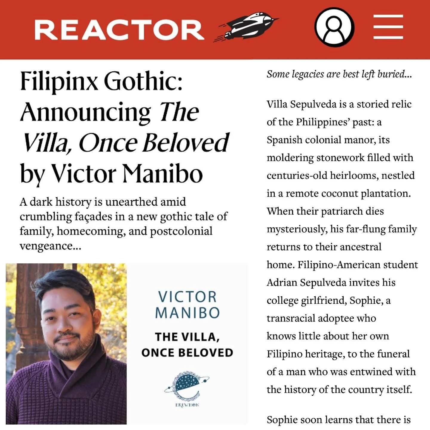 NEW BOOK! Someone&rsquo;s entering his horror era&hellip; (Me. That someone is me. Muahahah)

So thrilled to be continuing my partnership with @erewhonbooks for two more novels, this first of which is coming Fall 2025!

THE VILLA, ONCE BELOVED is a c