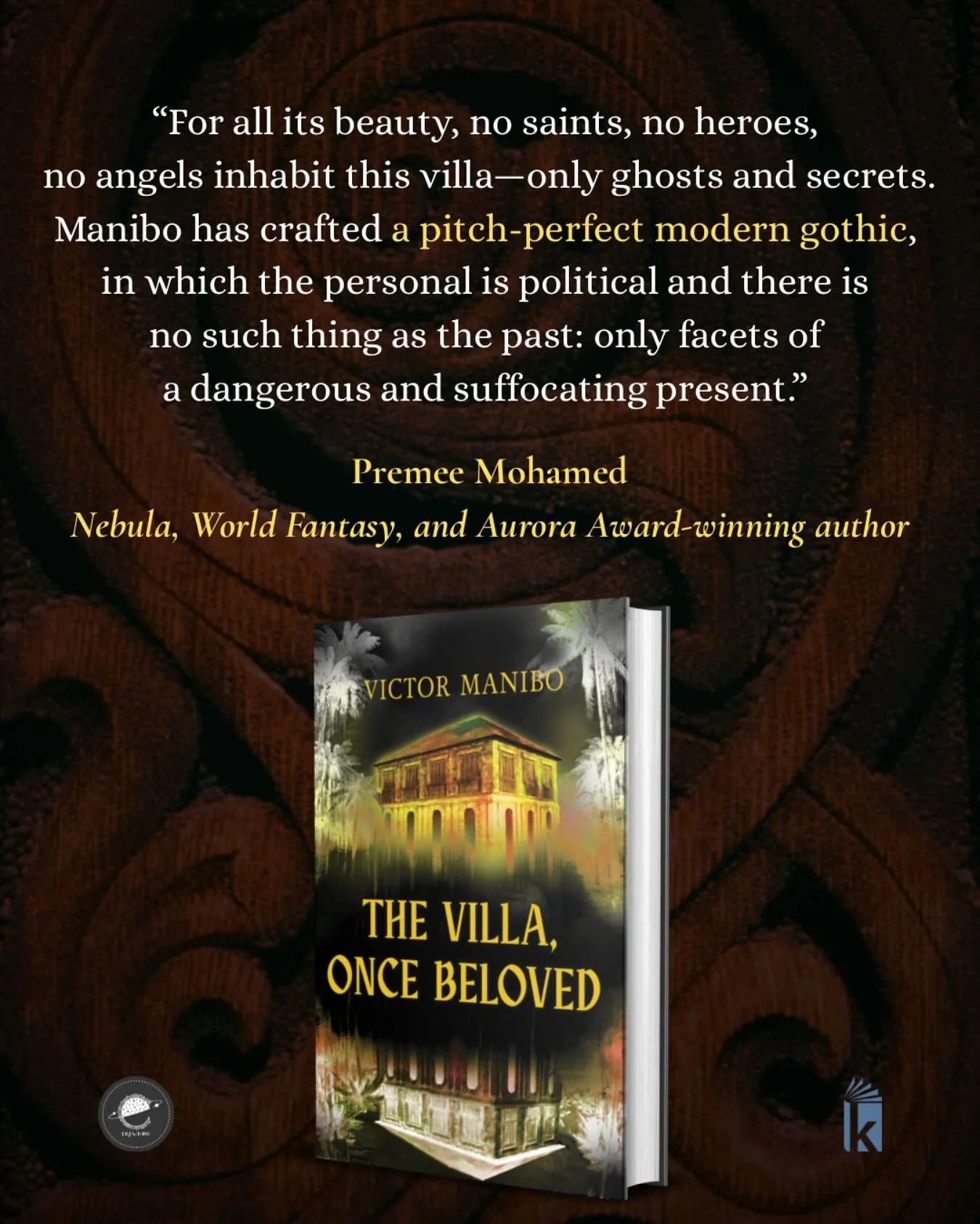 Based on true events, THE VILLA, ONCE BELOVED is a contemporary gothic horror set in a cursed manor on a coconut plantation&mdash;and it&rsquo;s coming this fall. 

Thank you, @premeesaurus for the kind words!