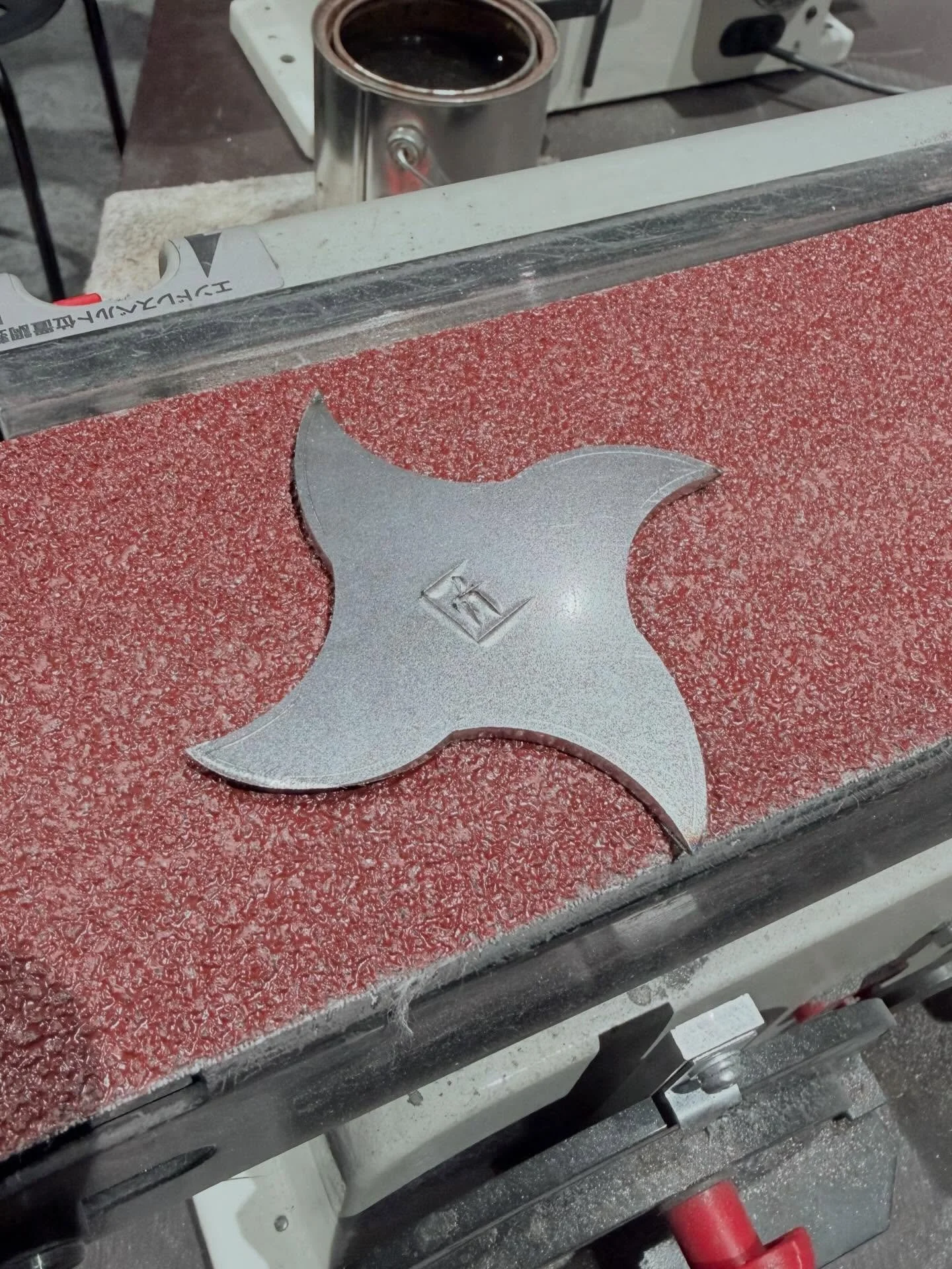 Tried a bit of metalworking and made a shuriken for my birthday (Sean made a kunai) @ Studio Nin