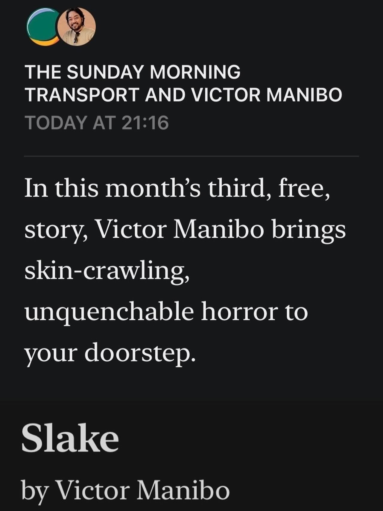 Pausing my regular vacation posts because it&rsquo;s new story day! So pleased to be back at @morningtransport. Please enjoy my latest tale in all its queer, bleak, grotesque glory

Link in ig story