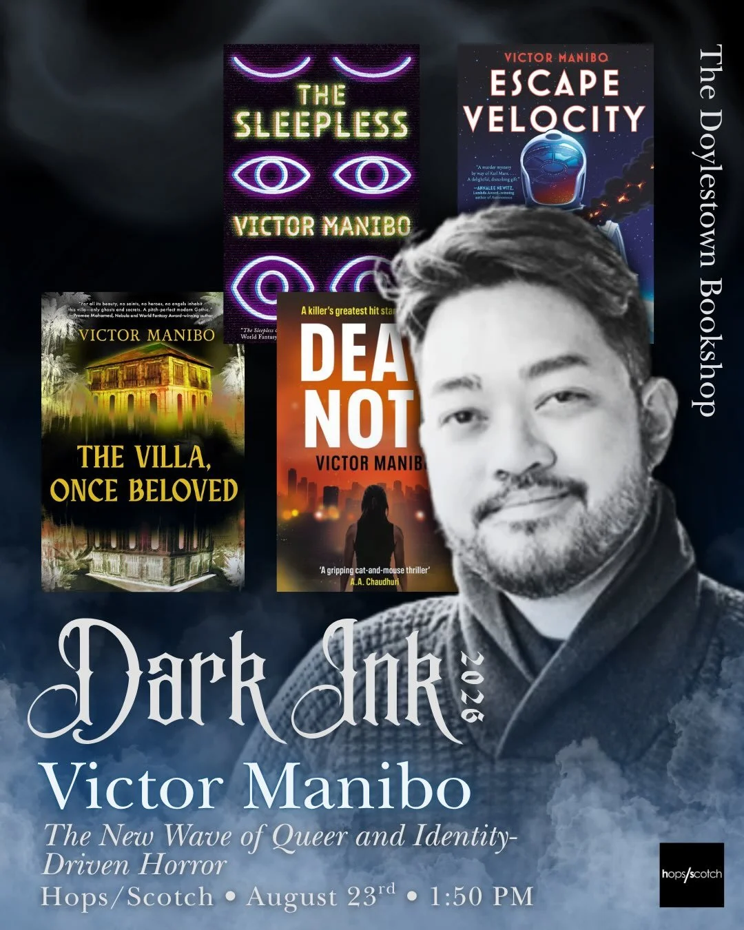 THIS WEEKEND! Thrilled to be part of @doylestownbookshop&rsquo;s DARK INK 2026! It&rsquo;s gonna be a blast&mdash;just look at that banger lineup. I&rsquo;ll be paneling, signing, getting my summerween on, and if you&rsquo;re in the area, you should 