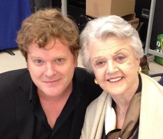With Angela Lansbury during a reading of the musical Anastasia