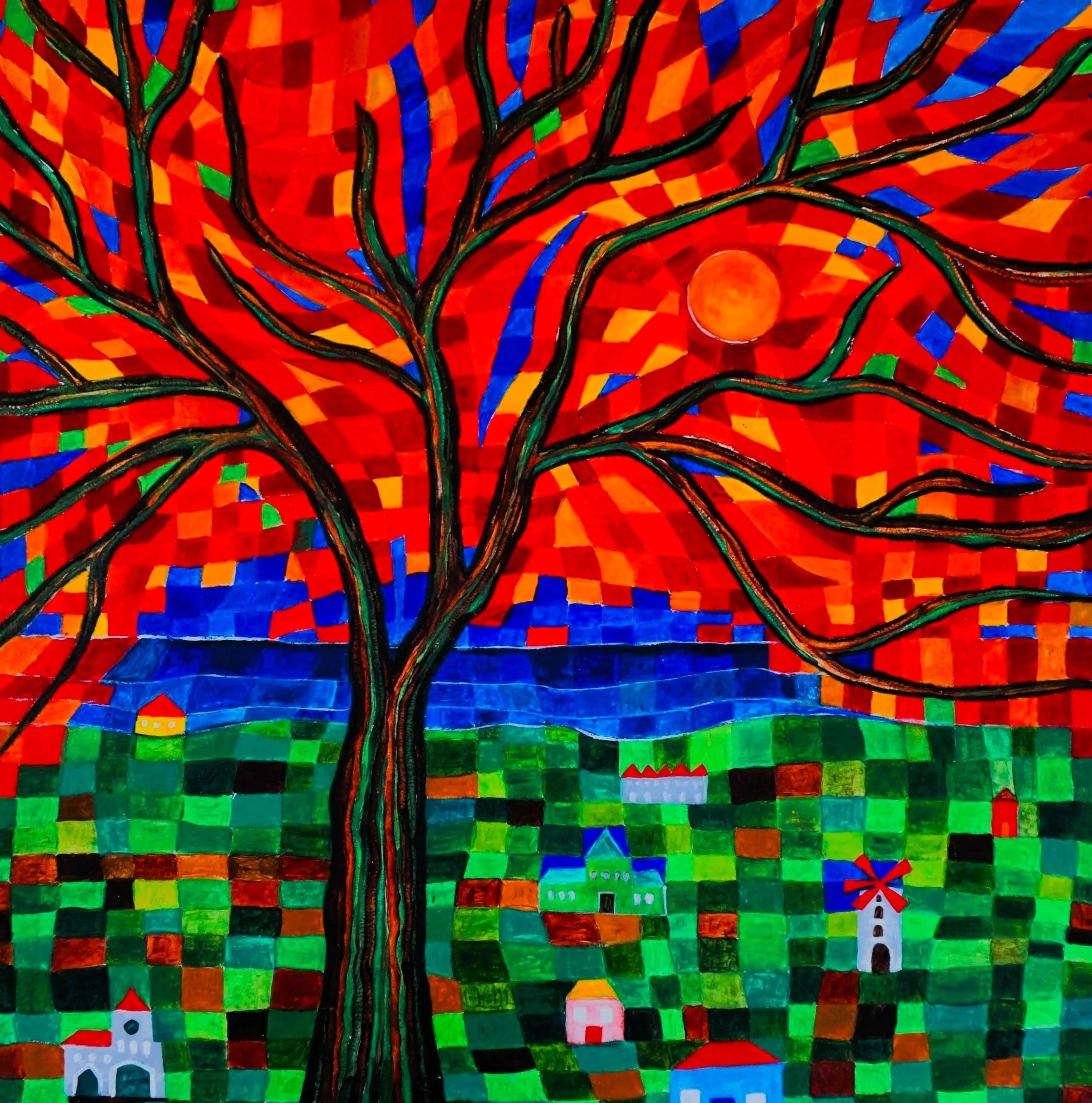 2025_CarlaHinds_Home, Acrylic paints on canvas, square.JPG