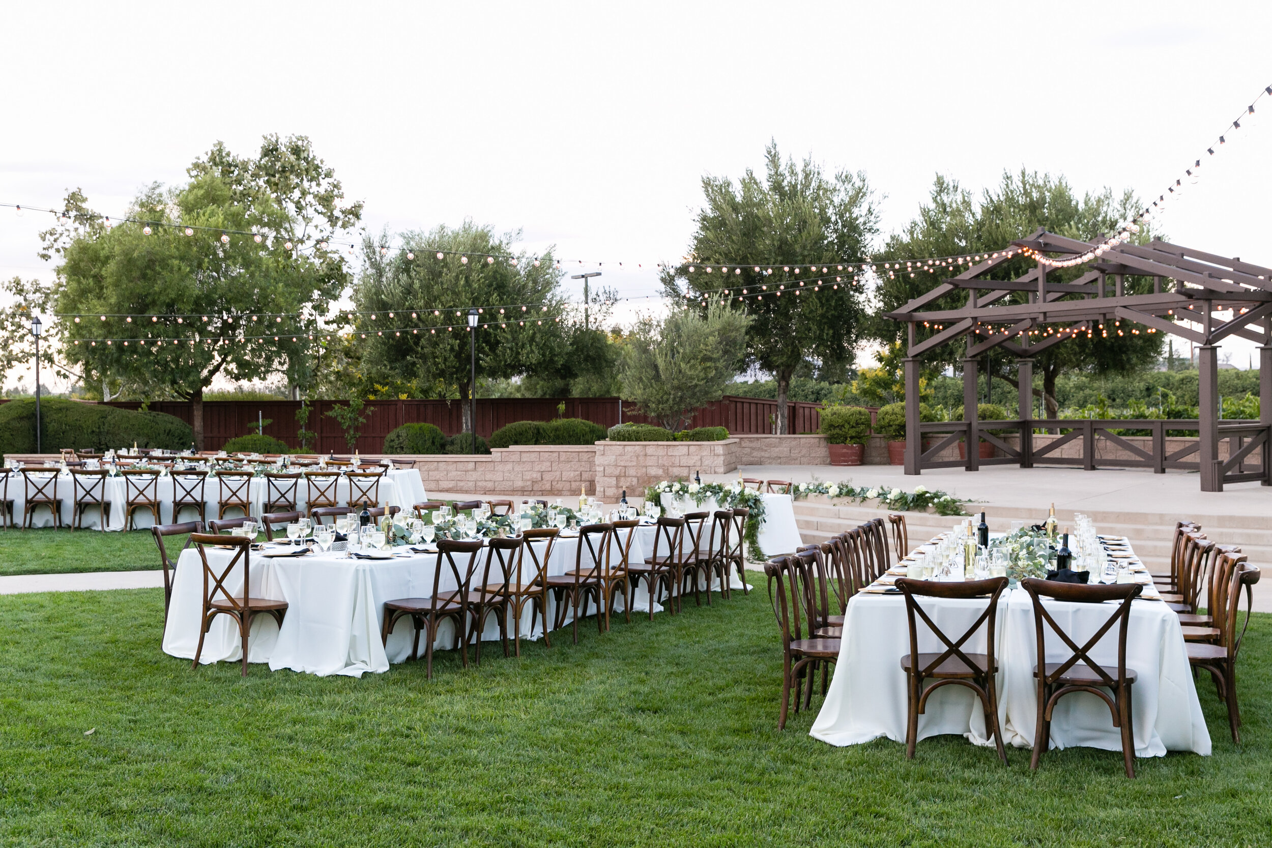 Long tables for Mountain View reception