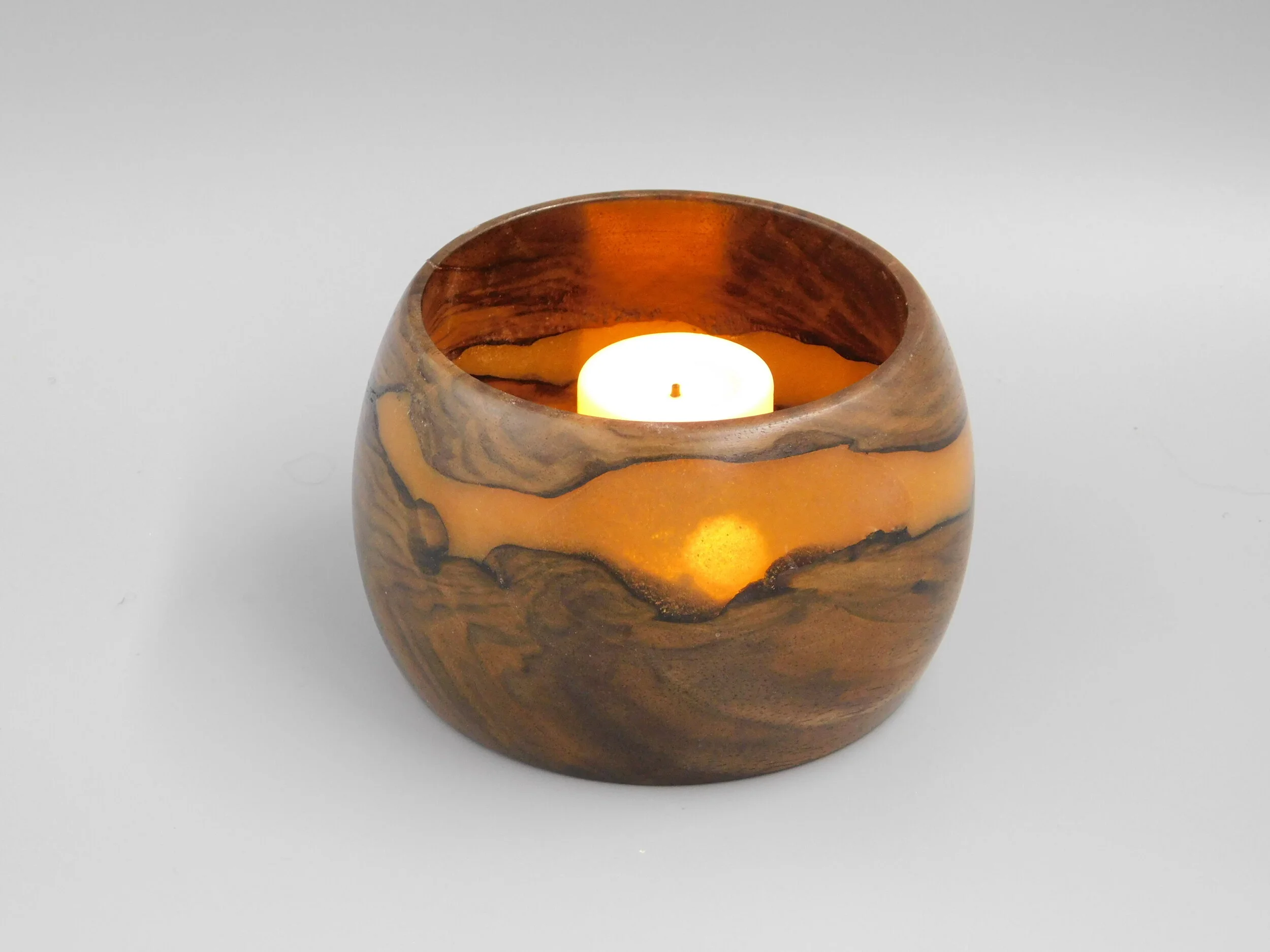Walnut Bowl with Tan Colored Resin