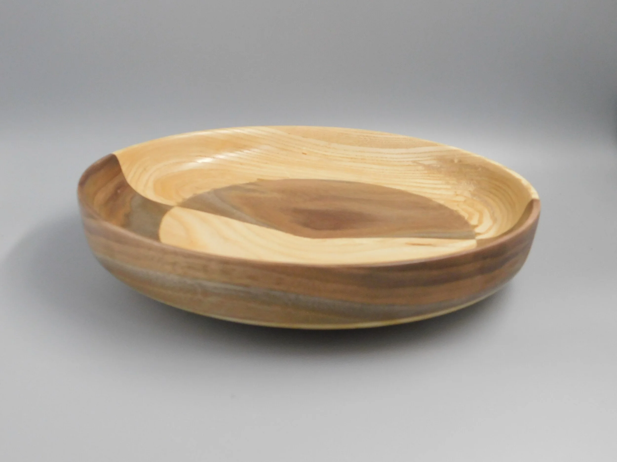 Walnut and Ash Shallow Bowl